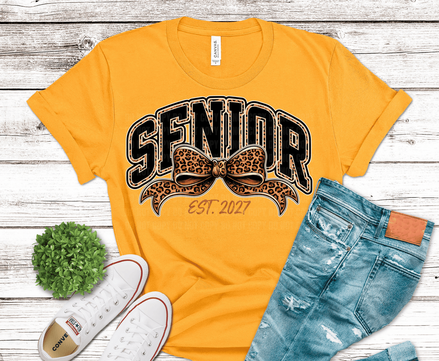 Senior Cheetah DTF transfer, ready to press heat transfer for senior shirts