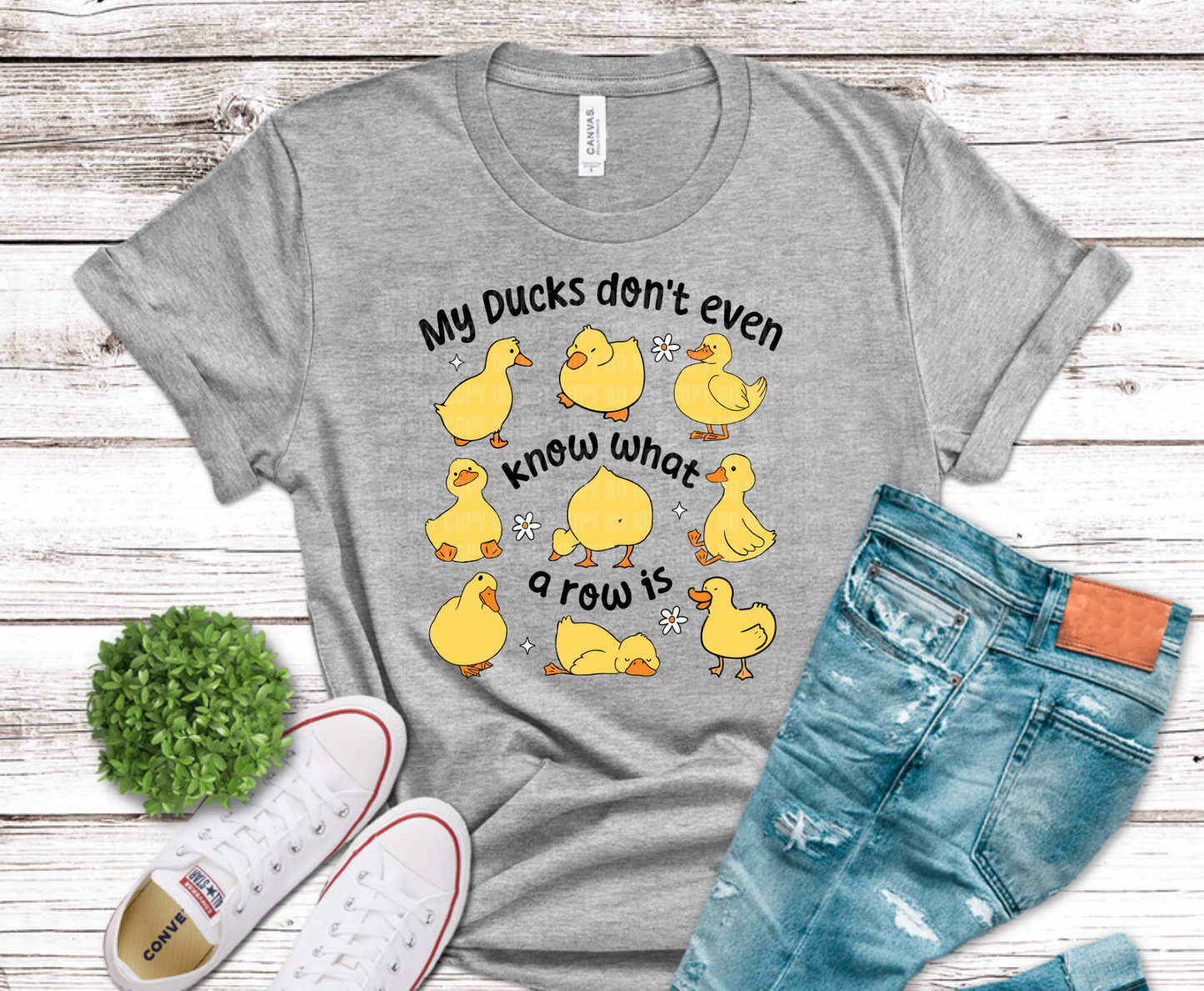 Yellow Ducks DTF transfer, ready to press heat transfer for cute shirts