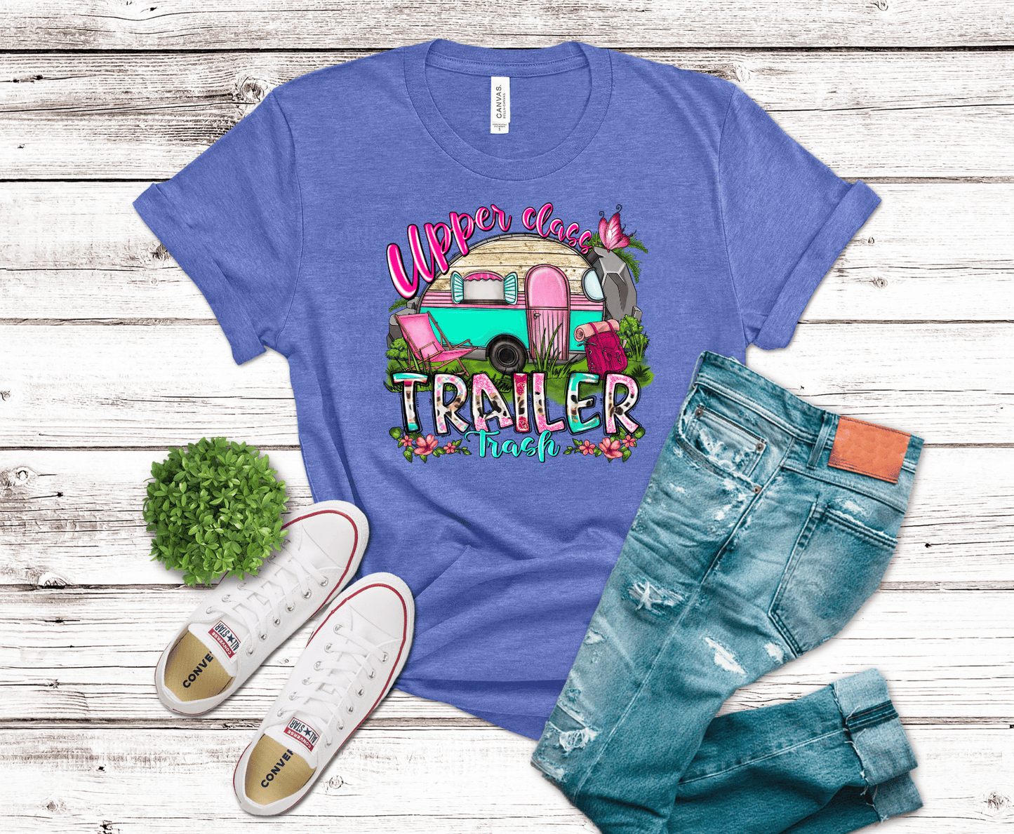 Upper Class Trailer Trash DTF transfer, ready to press heat transfer for funny shirts