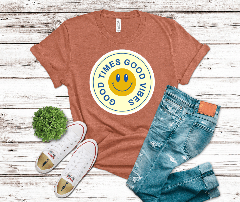 Good Times Good Vibes Circle | DTF - Griffin Expressions