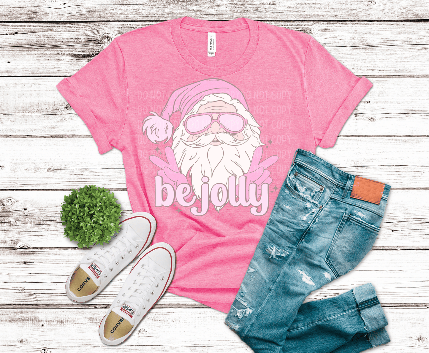 Pink Santa Peace | DTF - Griffin Expressions