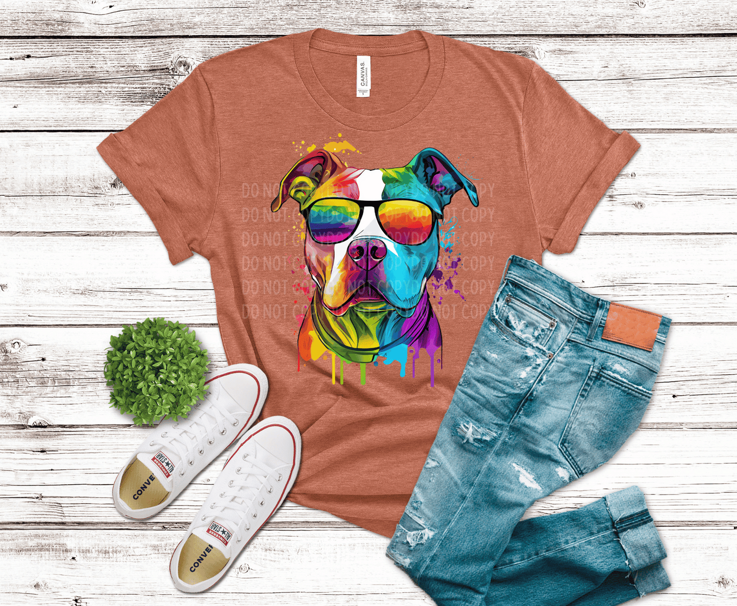 Watercolor Pitbull | DTF - Griffin Expressions