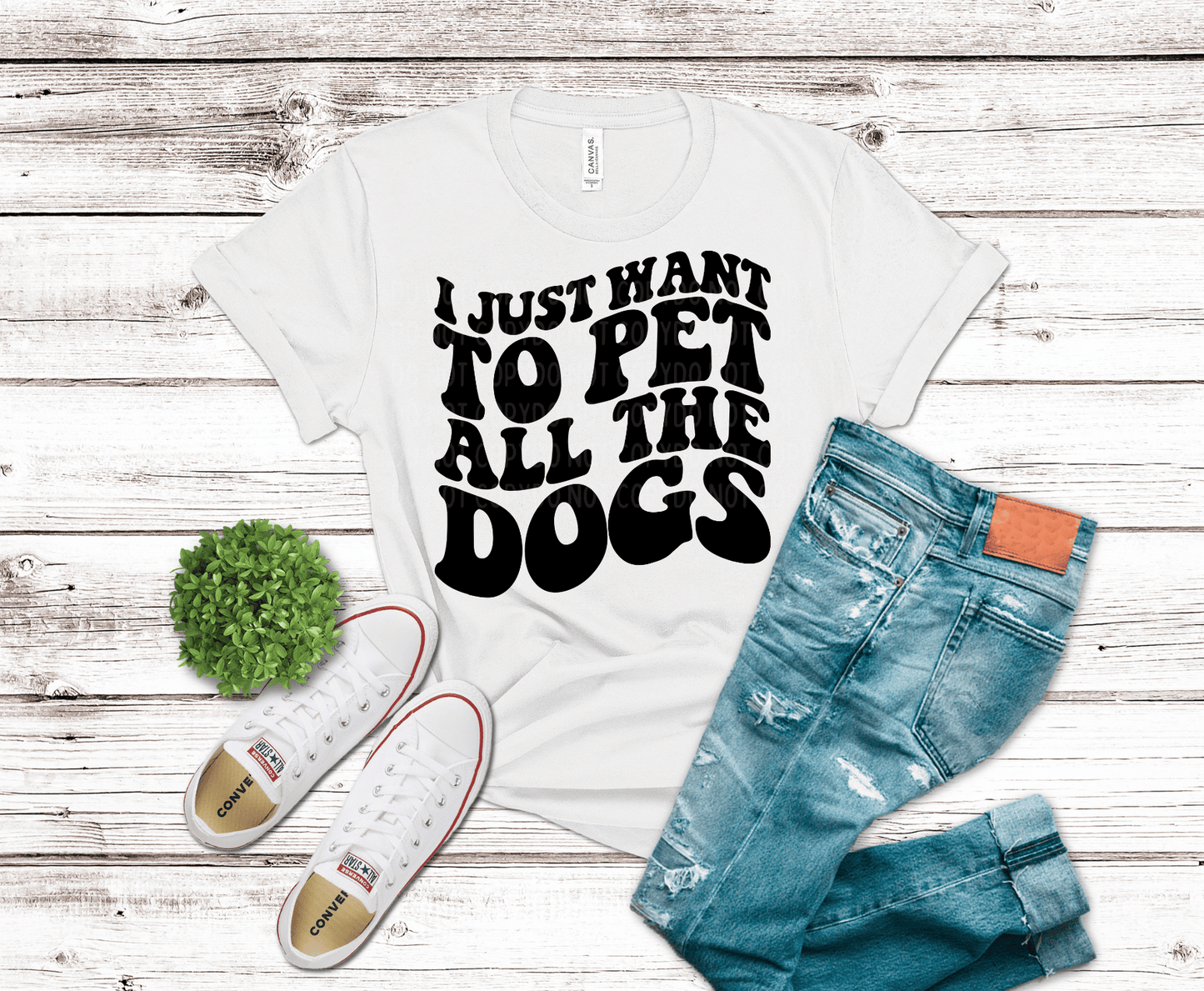 I Just Want To Pet All The Dogs Wavy | DTF - Griffin Expressions