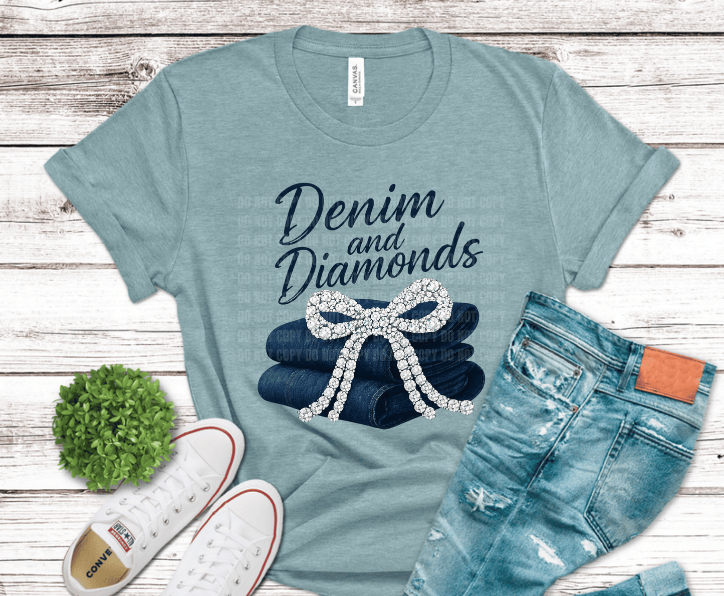Denim and Diamonds | Premade DTF Transfer Gang Sheet For Graphic Tees