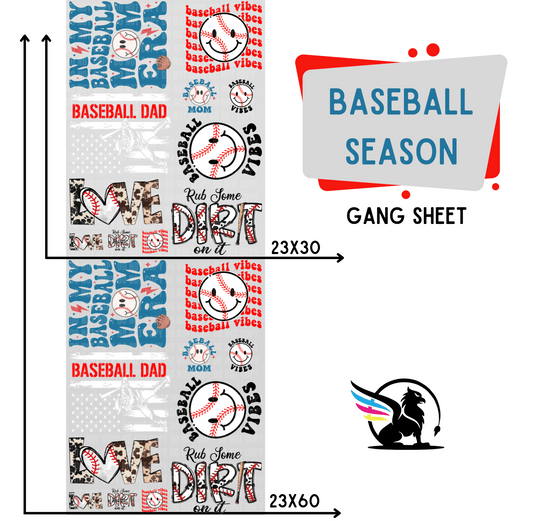 Premade Gang Sheet | Baseball Season