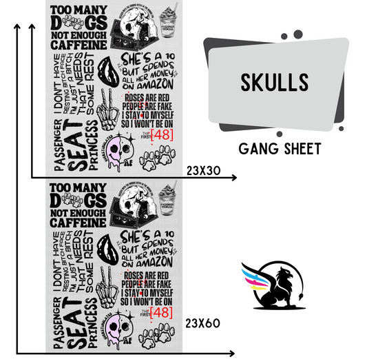Premade Gang Sheet | Skulls