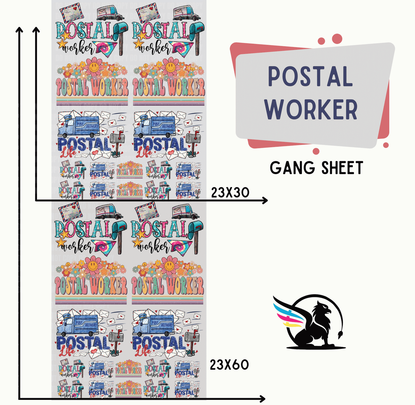 Premade Gang Sheet | Postal Worker