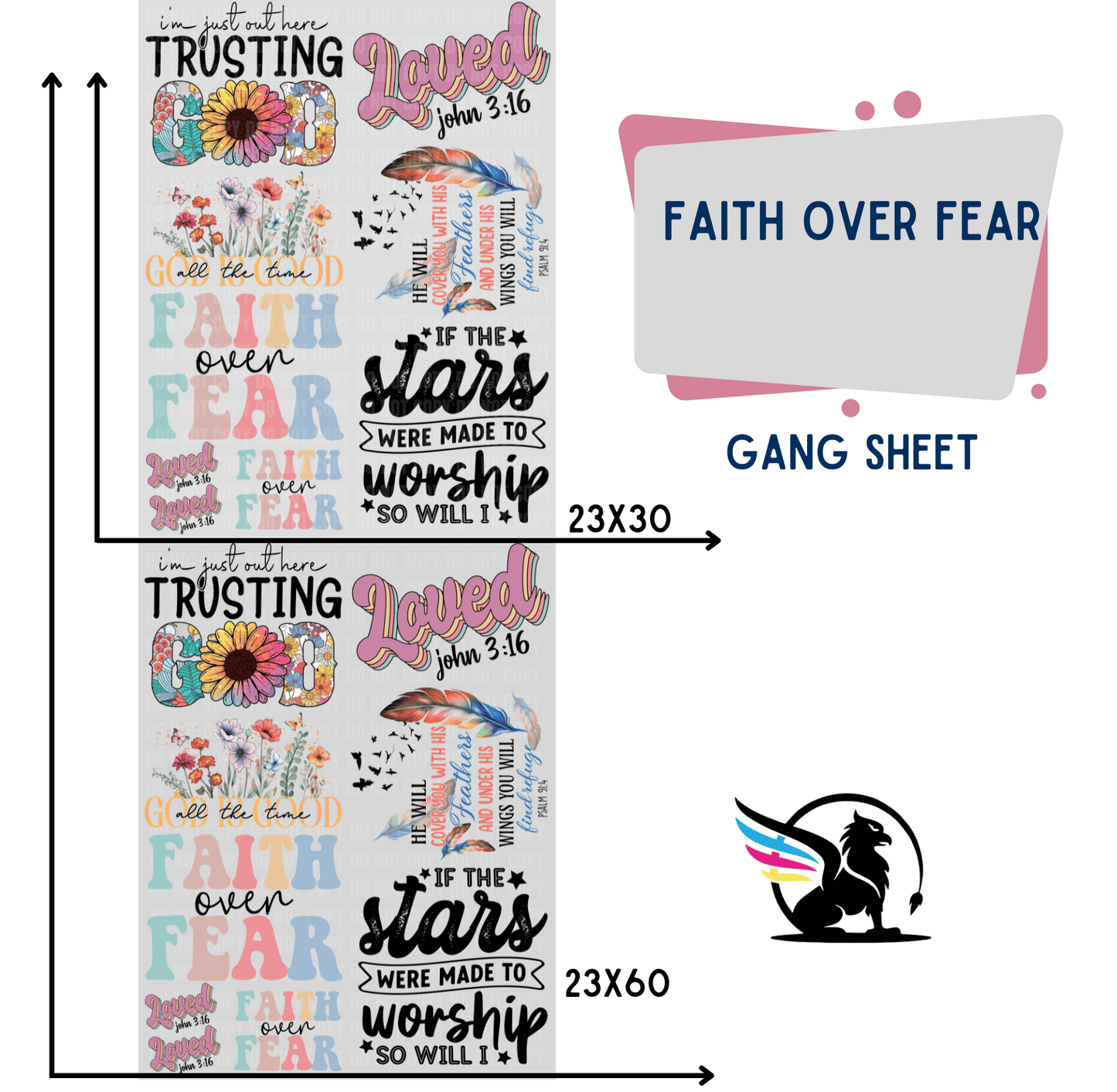 Premade Gang Sheet | Faith Over Fear