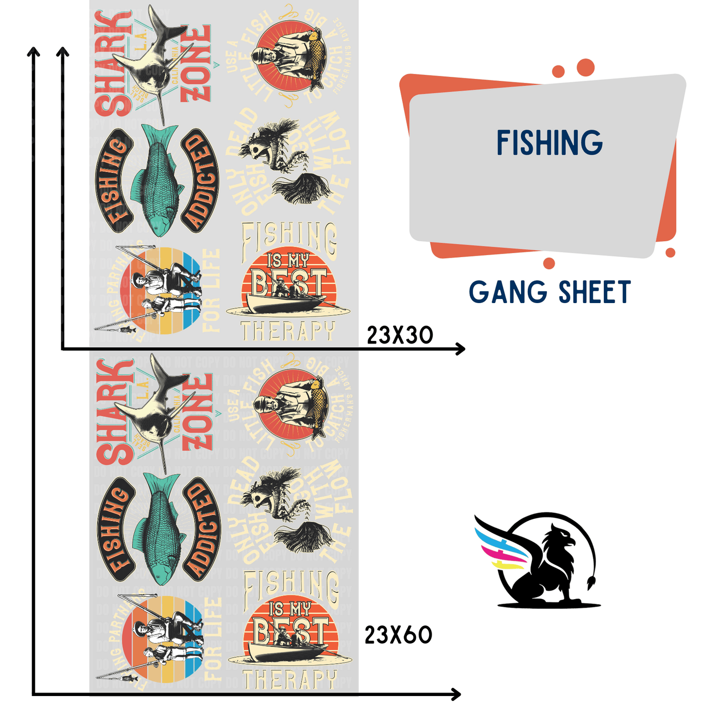 Fishing | Premade DTF Transfer Gang Sheet For Graphic Tees - Griffin Expressions