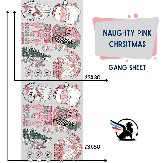 Premade Gang Sheet | Naughty Pink Christmas