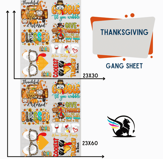 Premade Gang Sheet | Thanksgiving
