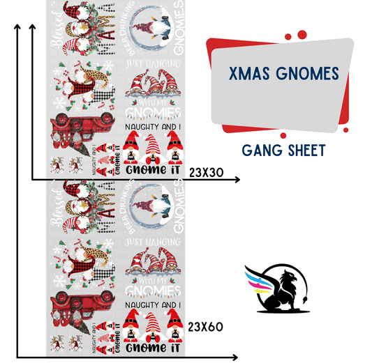 Premade Gang Sheet | Xmas Gnomes