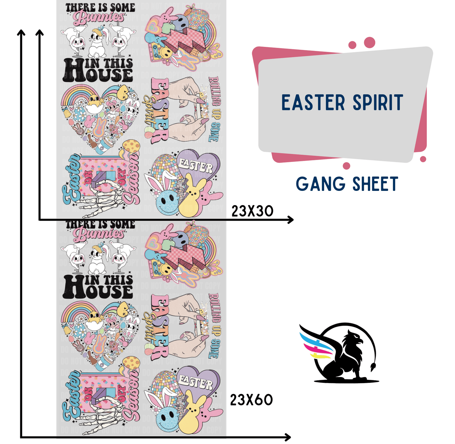 Premade DTF Transfer Gang Sheet For Graphic Tees | Easter Spirit