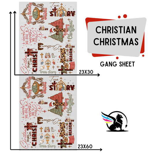 Christian Christmas | Premade DTF Transfer Gang Sheet For Graphic Tees - Griffin Expressions