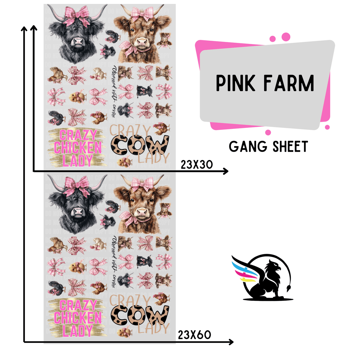 Pink Farm | Premade DTF Transfer Gang Sheet For Graphic Tees - Griffin Expressions