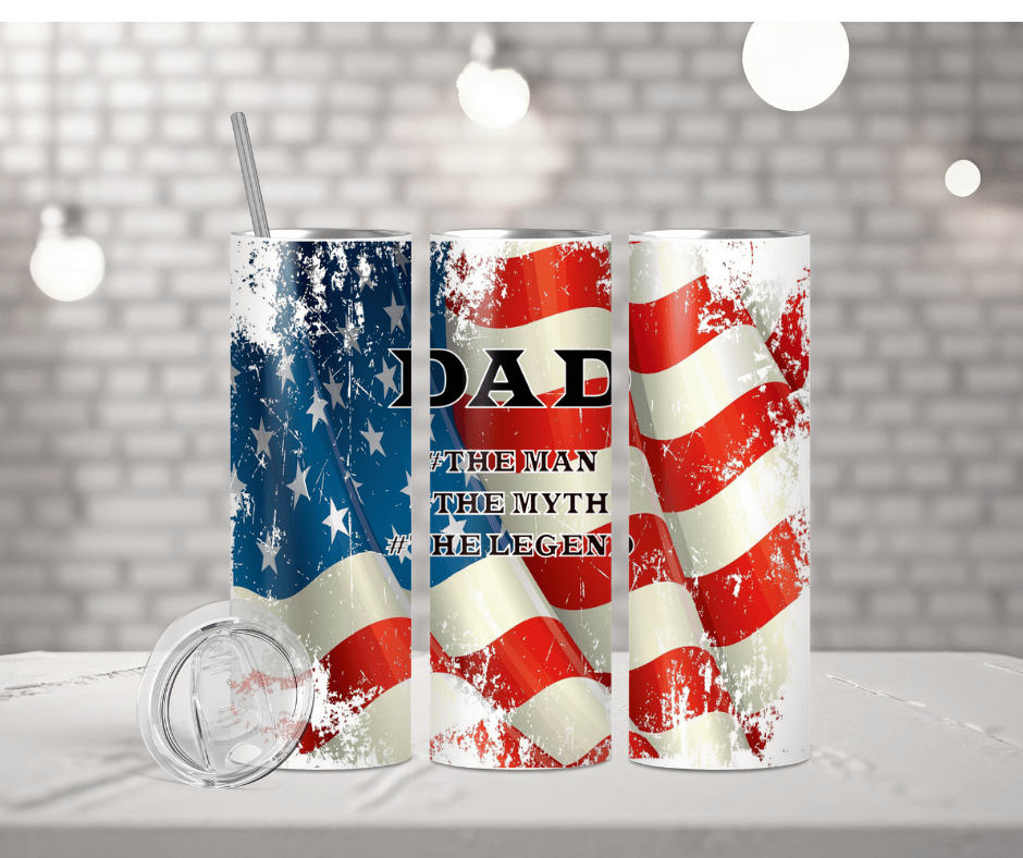 American Flag Dad | Sublimation Tumbler Transfer
