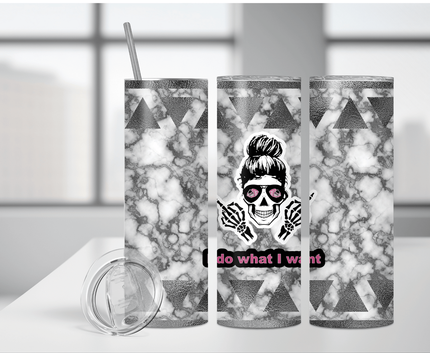 Skull Girl | Sublimation Tumbler Transfer - Griffin Expressions