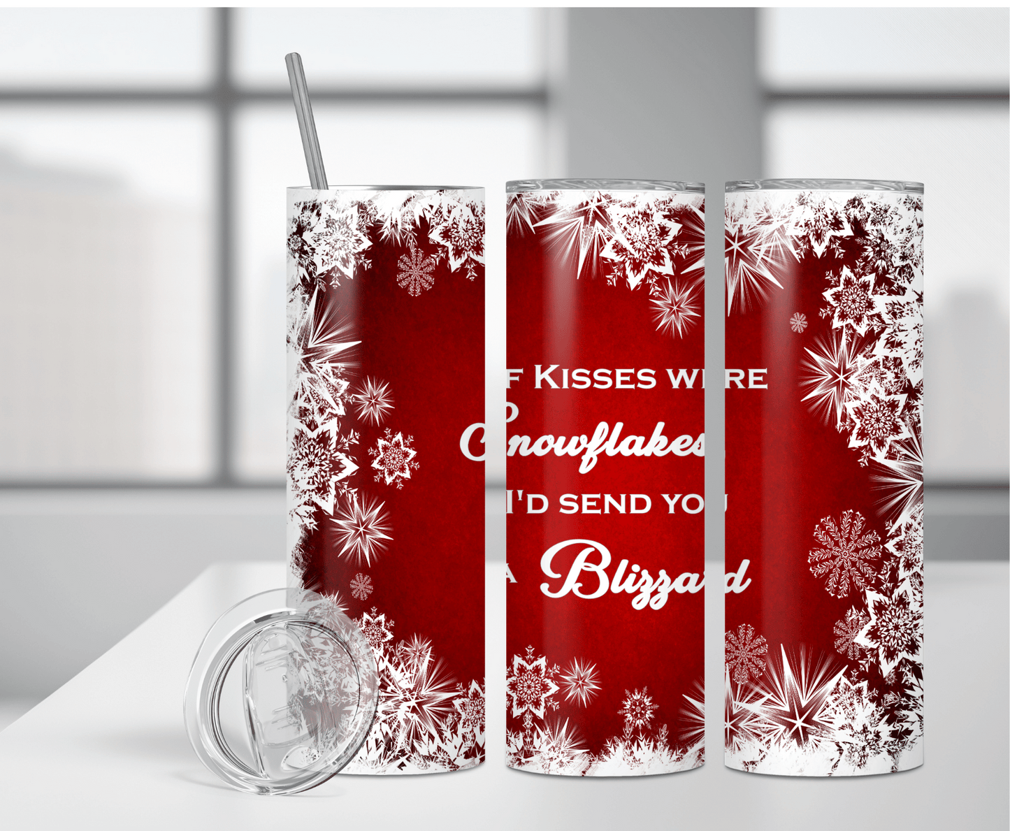 Snowflake Kisses | Sublimation Tumbler Transfer - Griffin Expressions