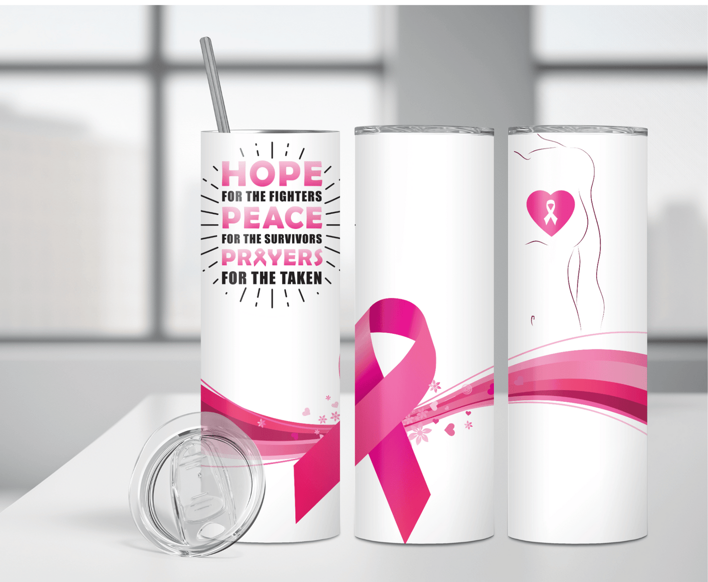 Breast Cancer Hope | Sublimation Tumbler Transfer - Griffin Expressions