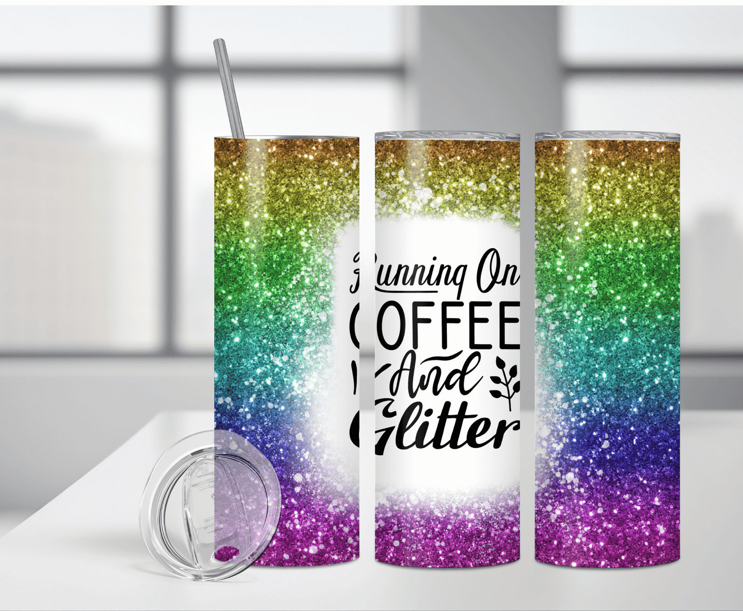 Coffee and Glitter | Sublimation Tumbler Transfer - Griffin Expressions