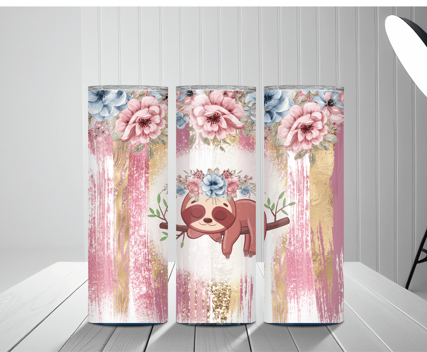 Girly Sloth | Sublimation Tumbler Transfer - Griffin Expressions