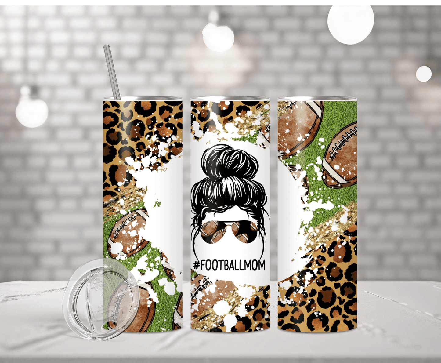 Messy Bun Football Mom | Sublimation Tumbler Transfer - Griffin Expressions