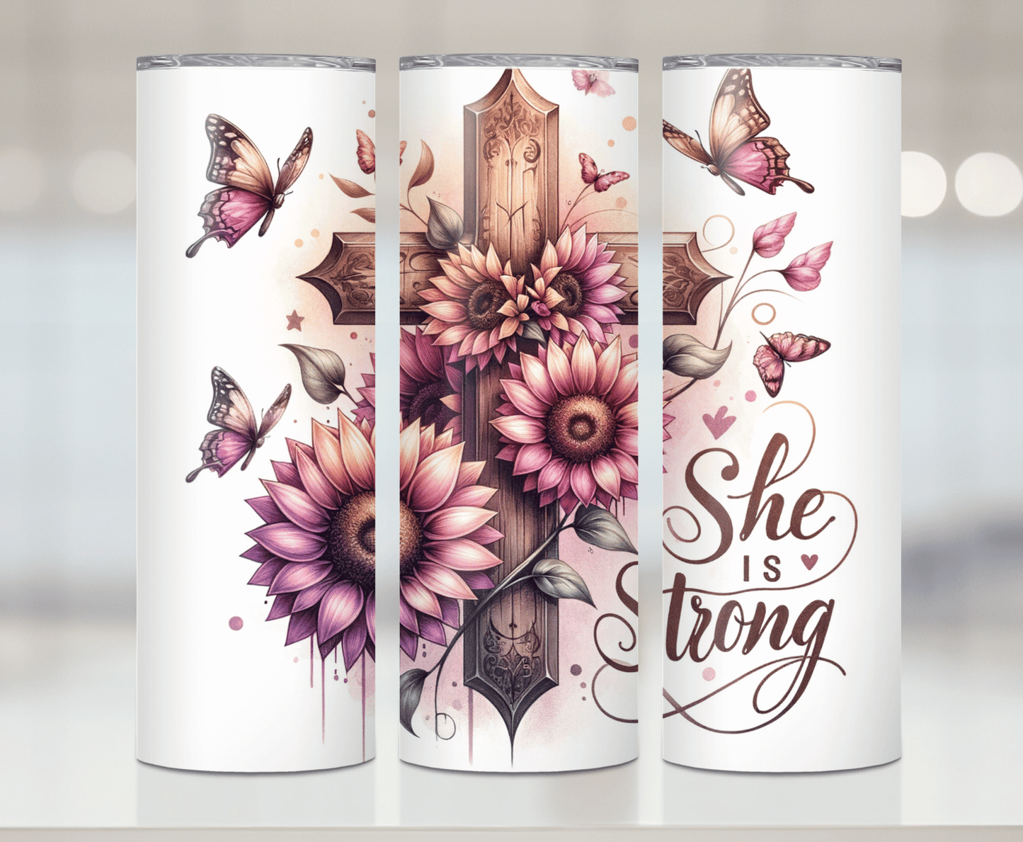She Is Strong | Premium Sublimation Tumbler Transfers – Vibrant, Long-Lasting Designs