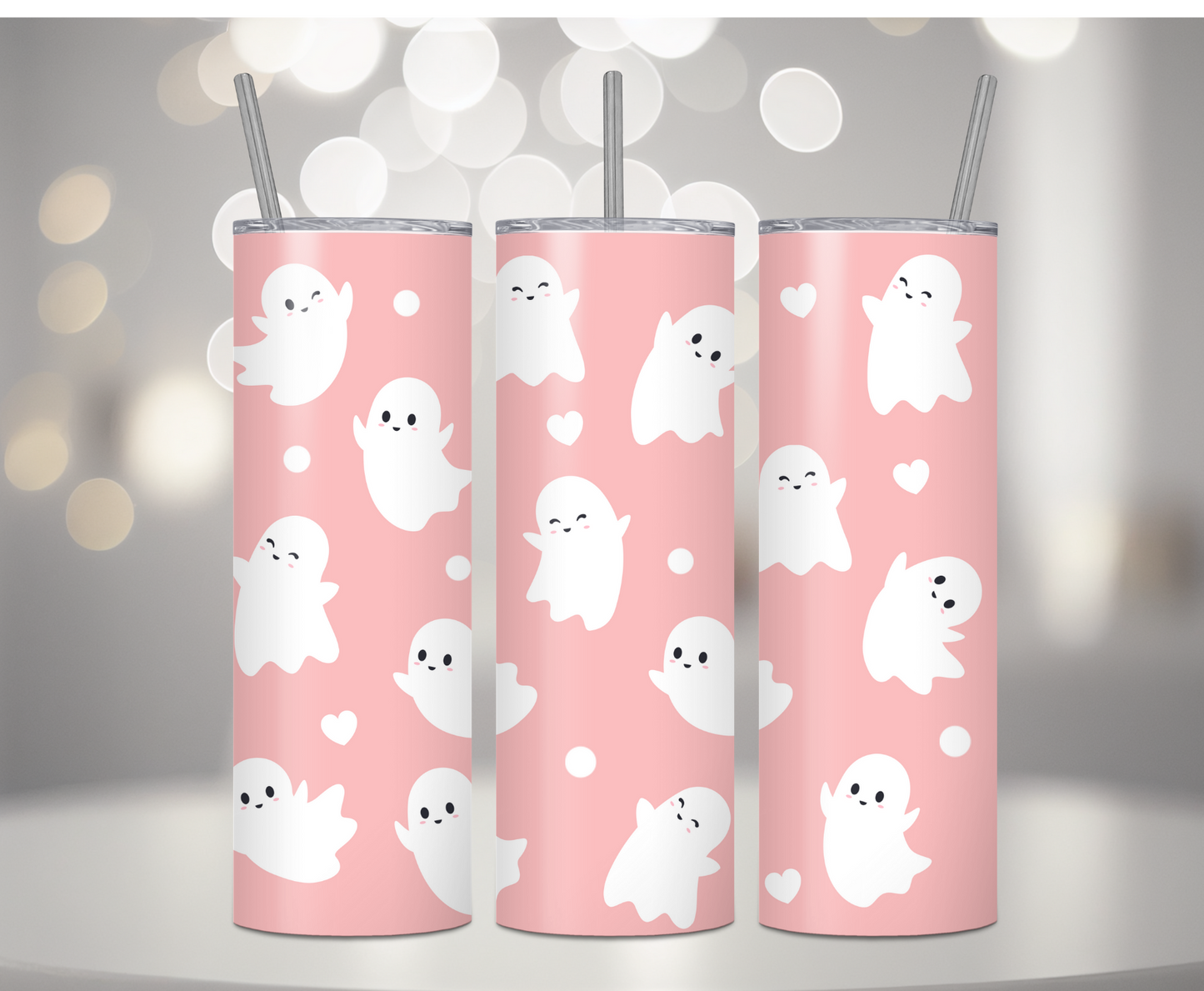 Pink Ghost | Sublimation Tumbler Transfer