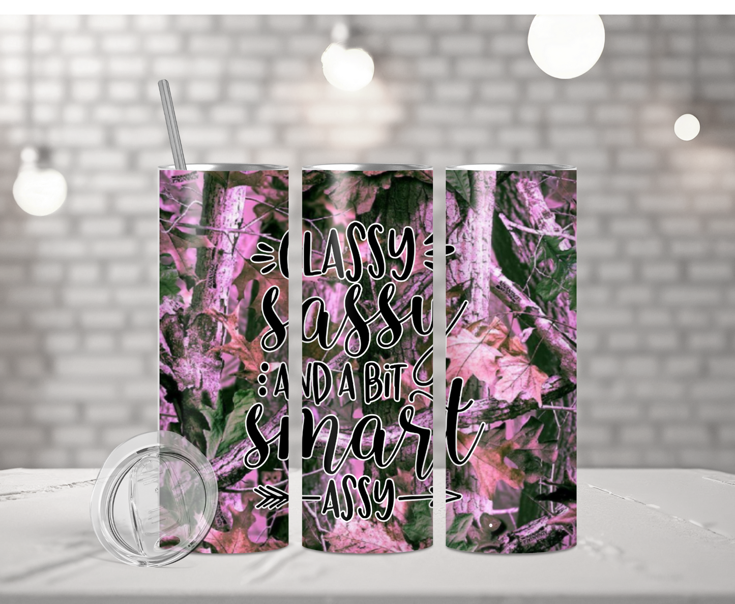 Pink Camo Class And Sassy | Sublimation Tumbler Transfer - Griffin Expressions