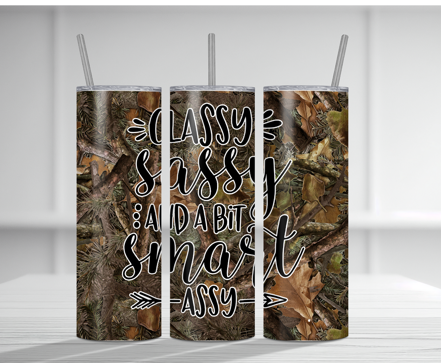 Camo Class And Sassy | Sublimation Tumbler Transfer - Griffin Expressions
