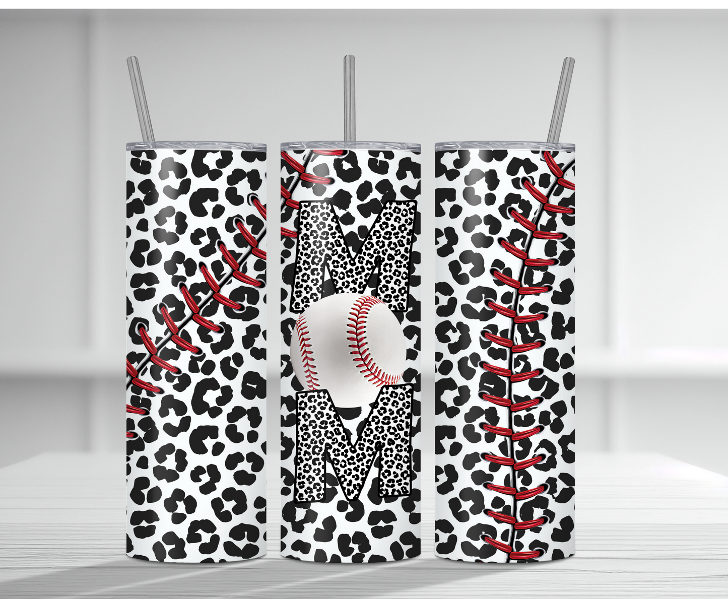 Baseball Mom Black Leopard | Sublimation Tumbler Transfer - Griffin Expressions