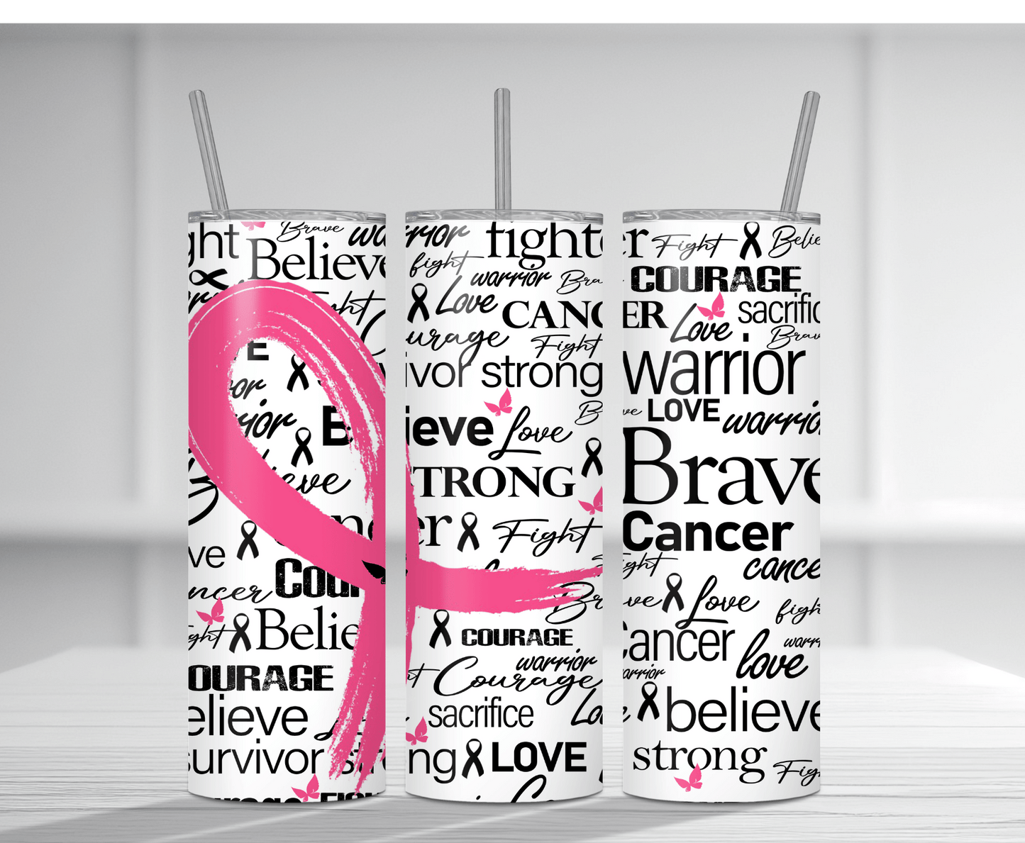 I Am Brave Breast Cancer Awareness | Sublimation Tumbler Transfer