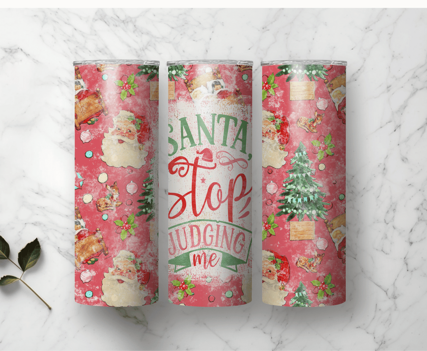 Santa Stop Judging Me | Sublimation Tumbler Transfer - Griffin Expressions