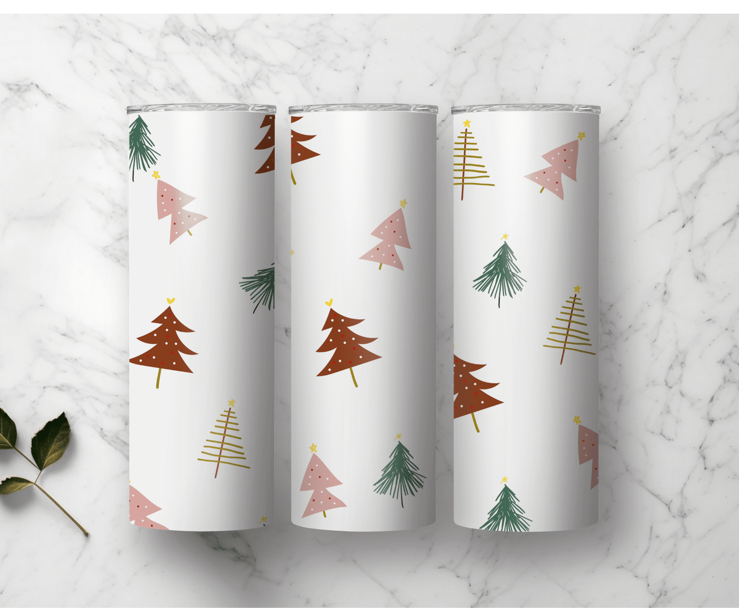 Cute Christmas Trees | Sublimation Tumbler Transfer - Griffin Expressions