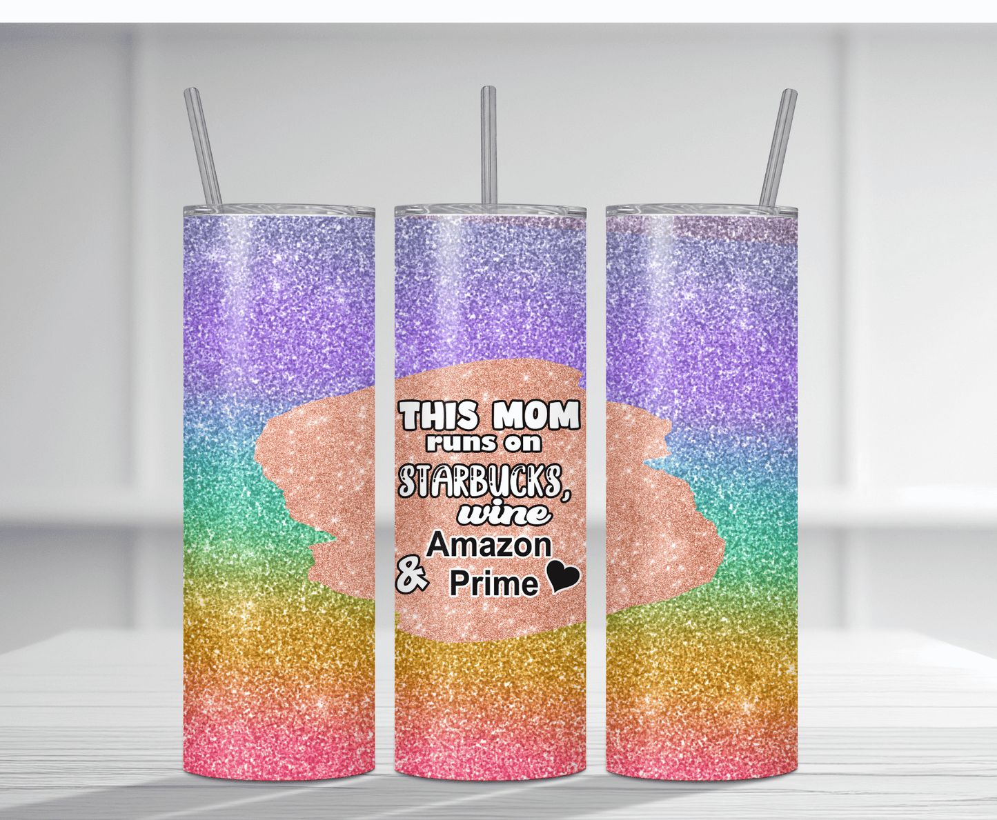 This Mom Runs On | Sublimation Tumbler Transfer - Griffin Expressions