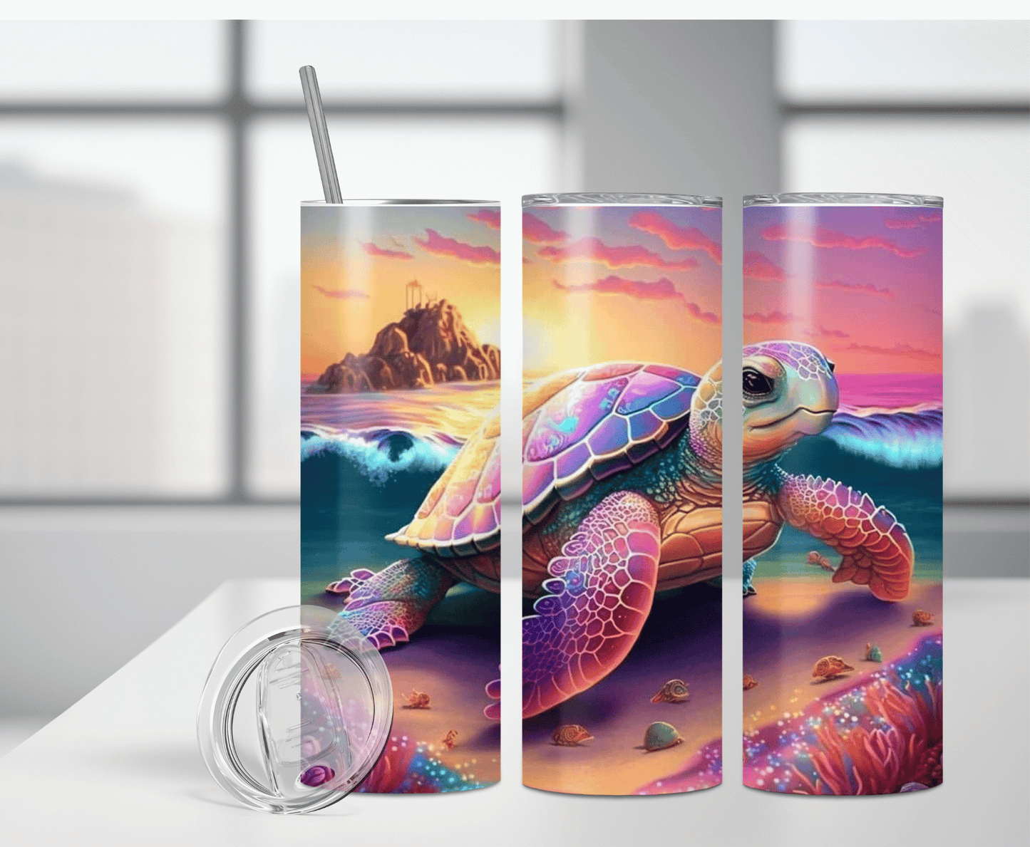 Ocean Sea Turtle | Sublimation Tumbler Transfer