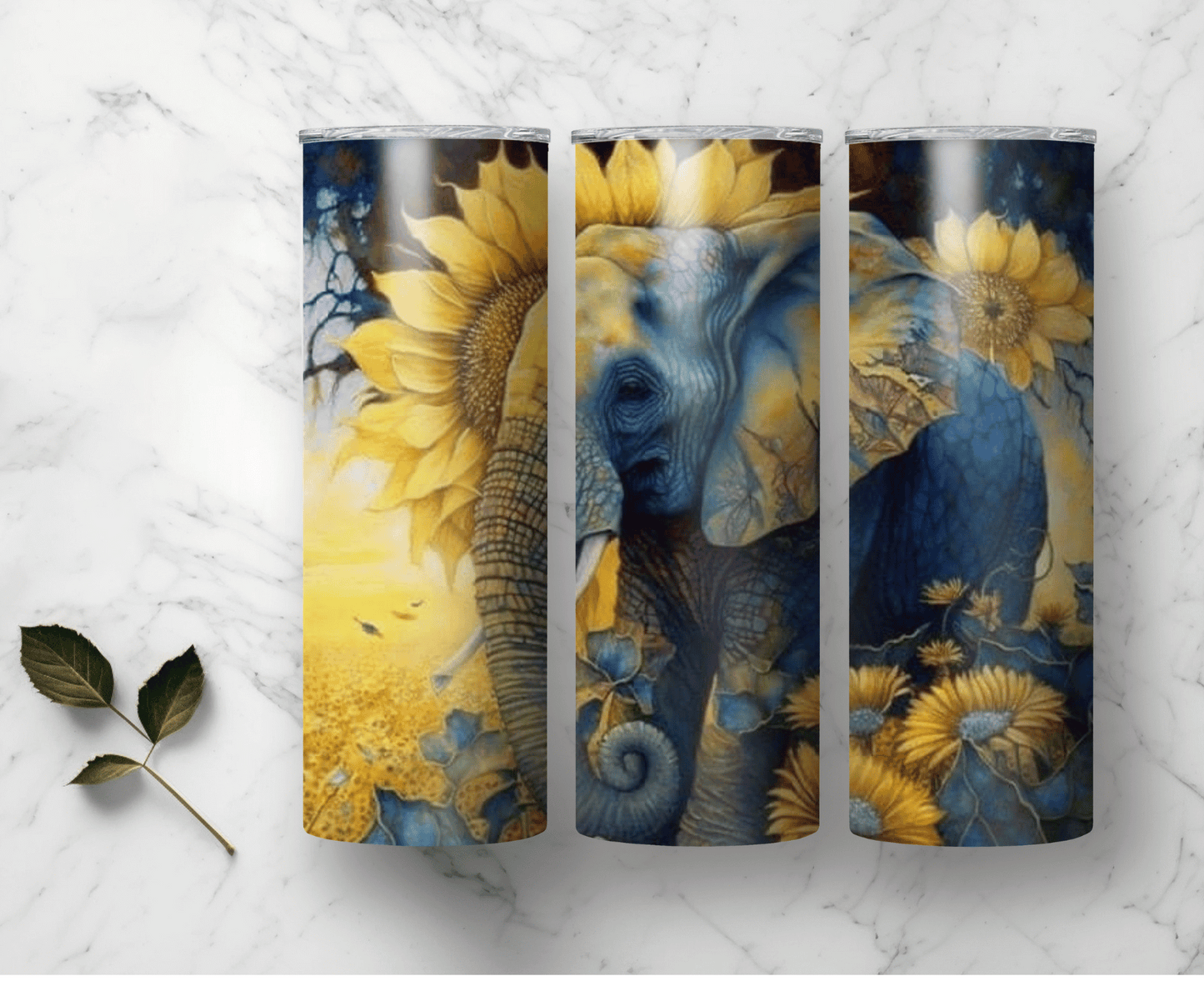 Sunflower Elephant | Sublimation Tumbler Transfer - Griffin Expressions