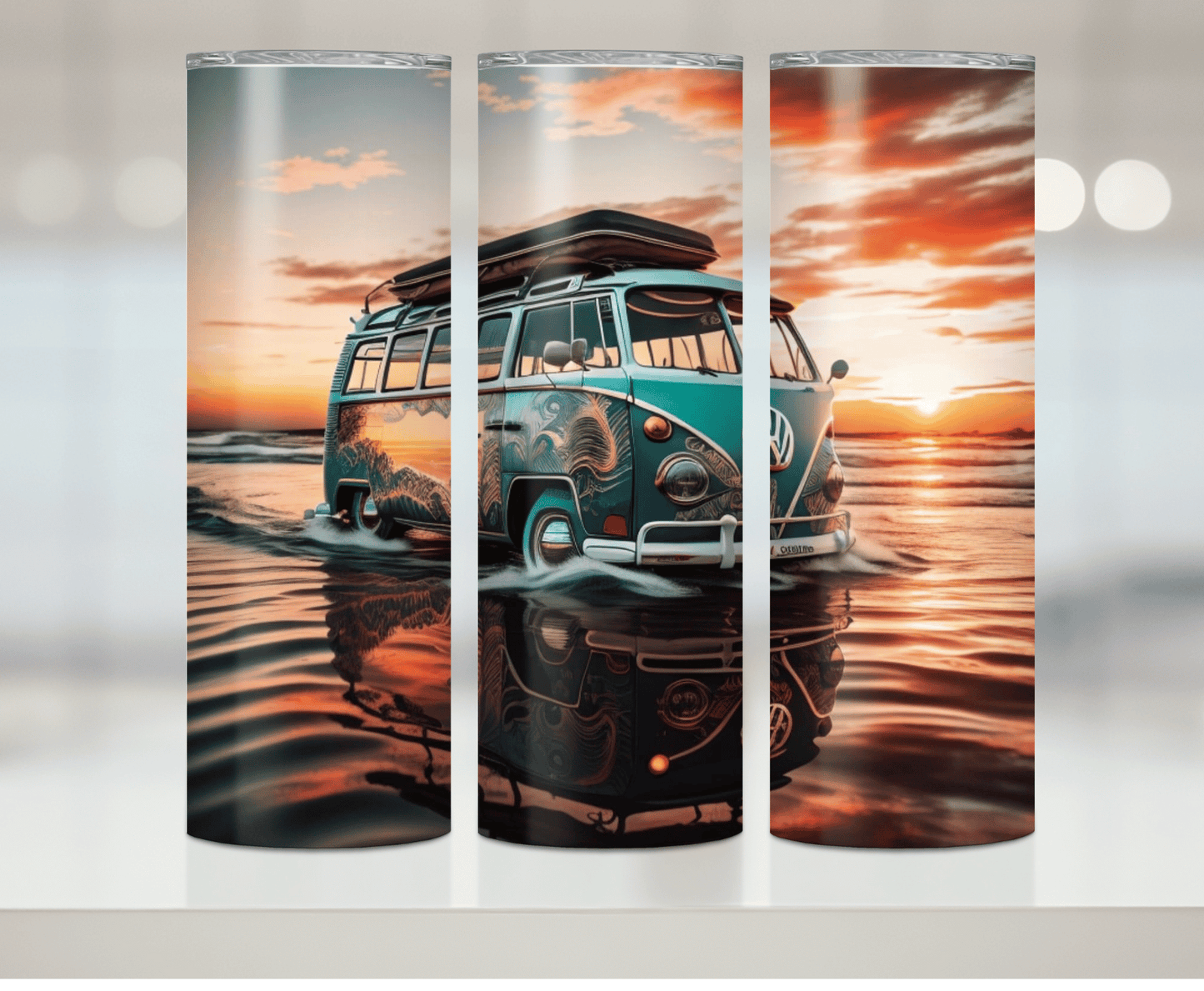 Summer Sunset VW Bus | Sublimation Tumbler Transfer - Griffin Expressions