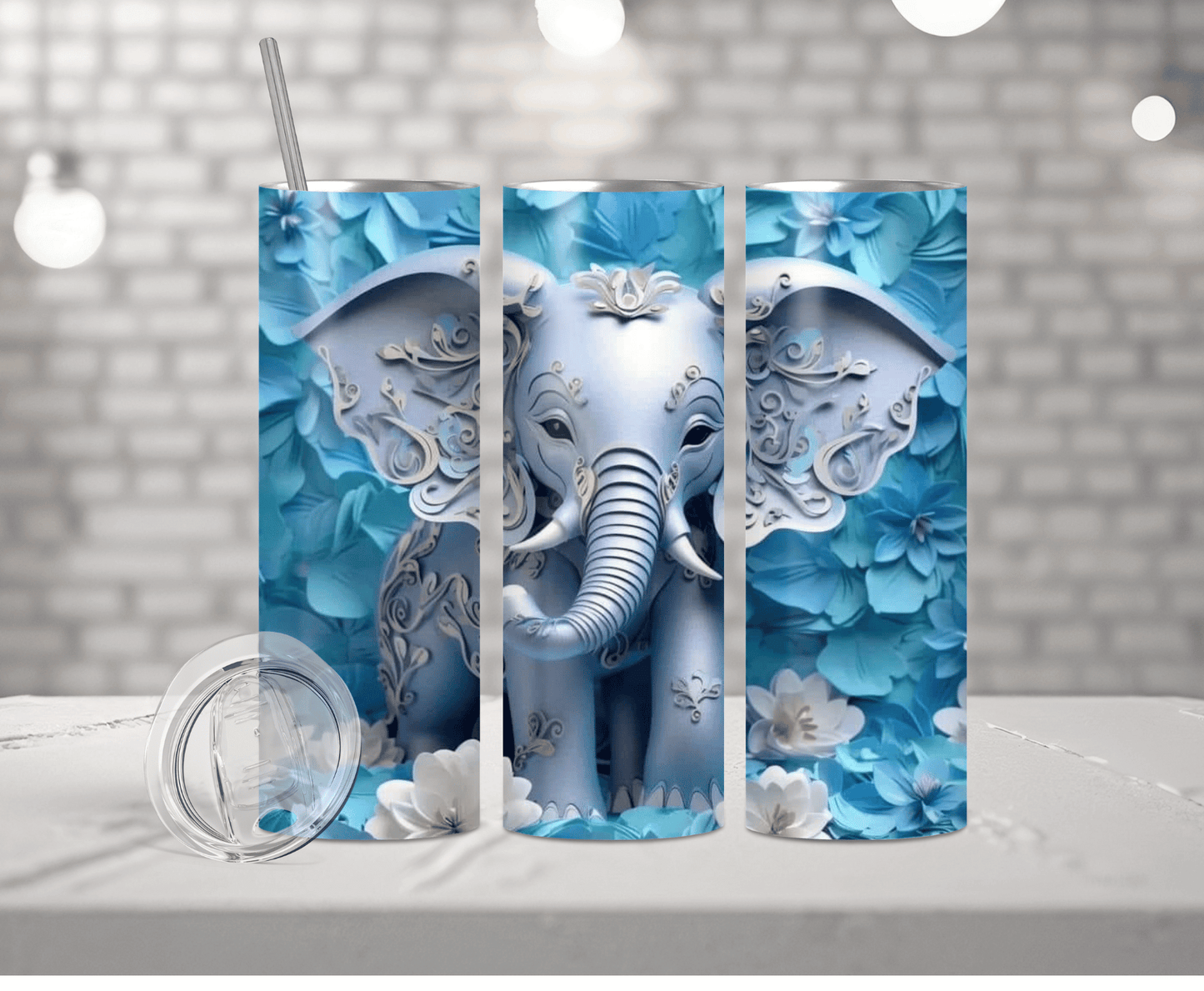 Blue Elephant | Sublimation Tumbler Transfer - Griffin Expressions