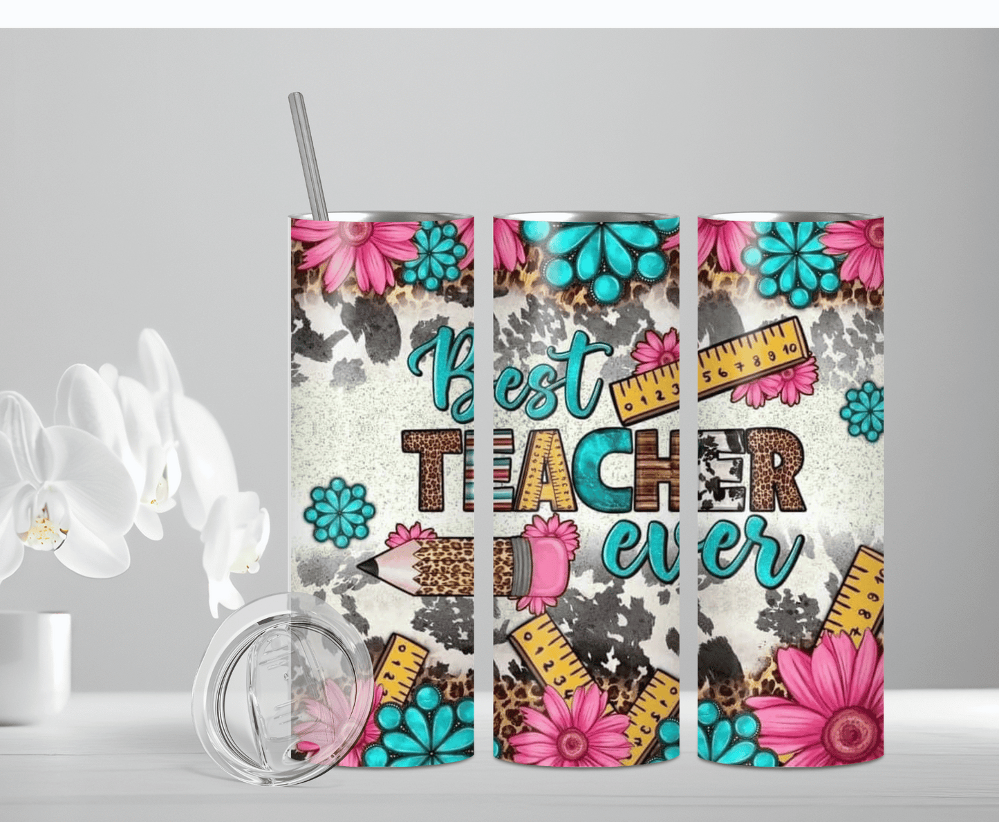 Best Teacher Western | Sublimation Tumbler Transfer - Griffin Expressions