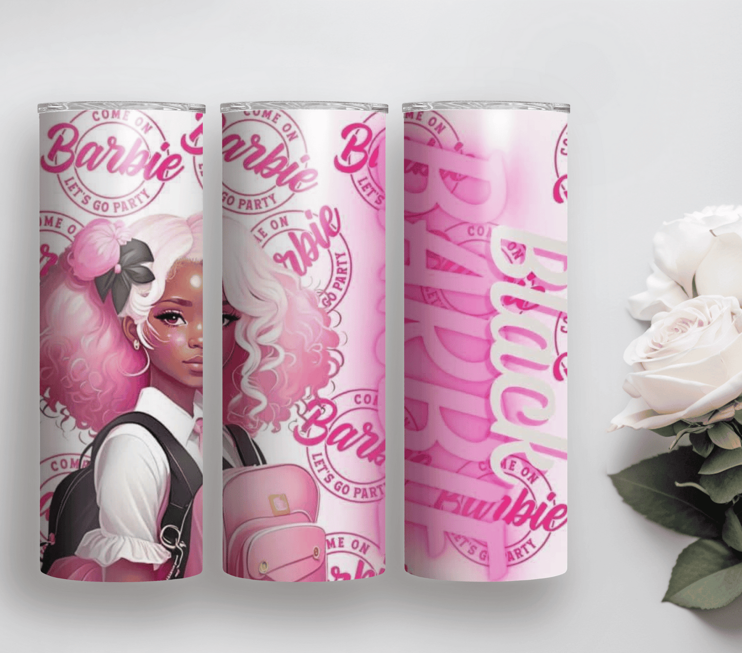 Black Barbie | Sublimation Tumbler Transfer - Griffin Expressions