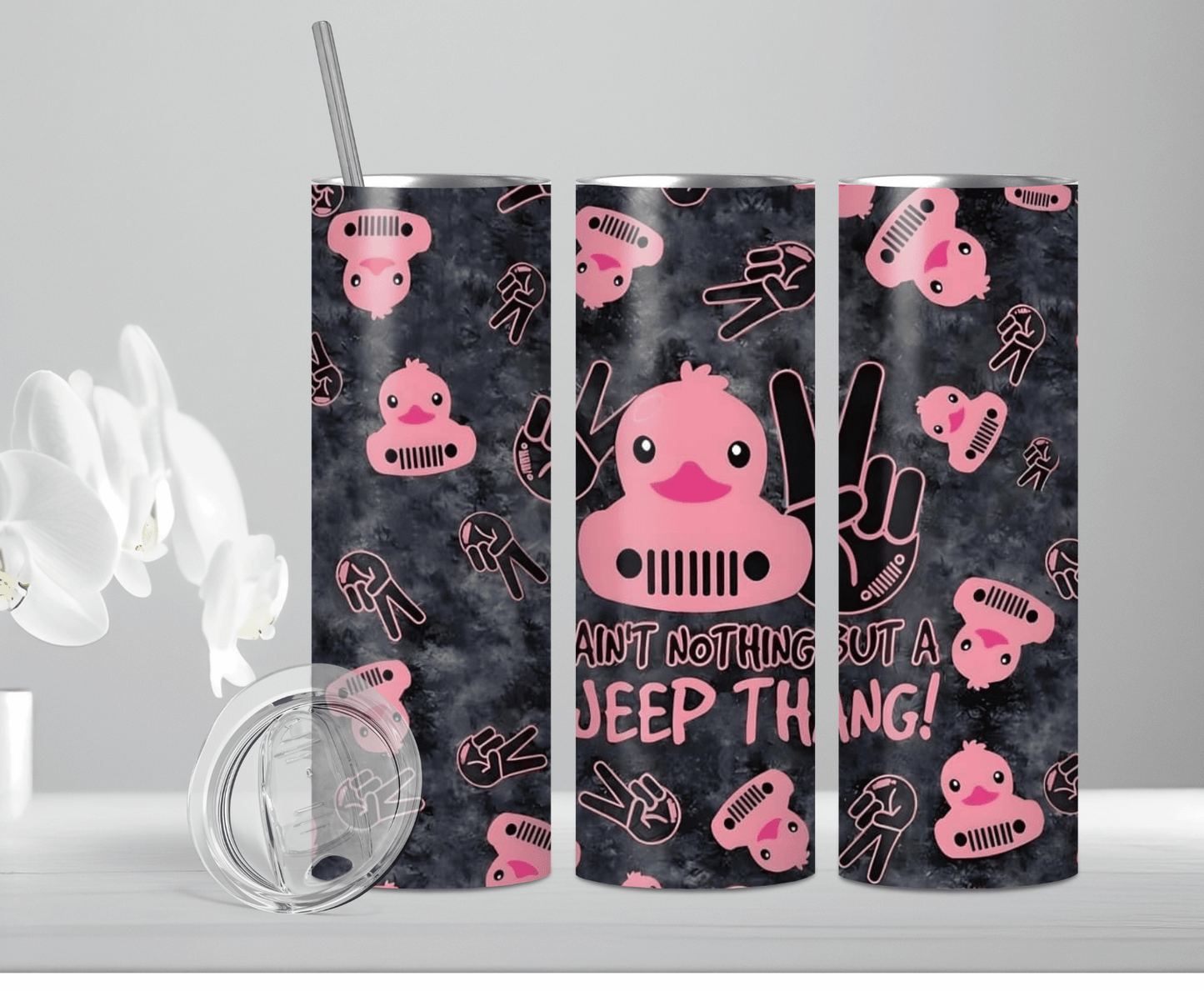 Pink Jeep Thing | Sublimation Tumbler Transfer - Griffin Expressions