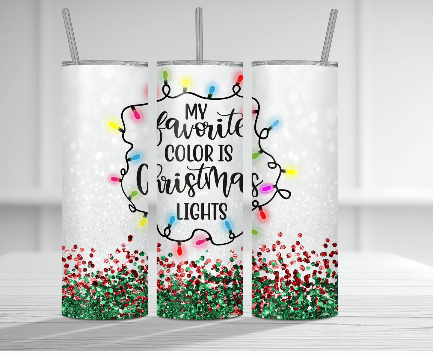 Christmas Lights | Sublimation Tumbler Transfer - Griffin Expressions