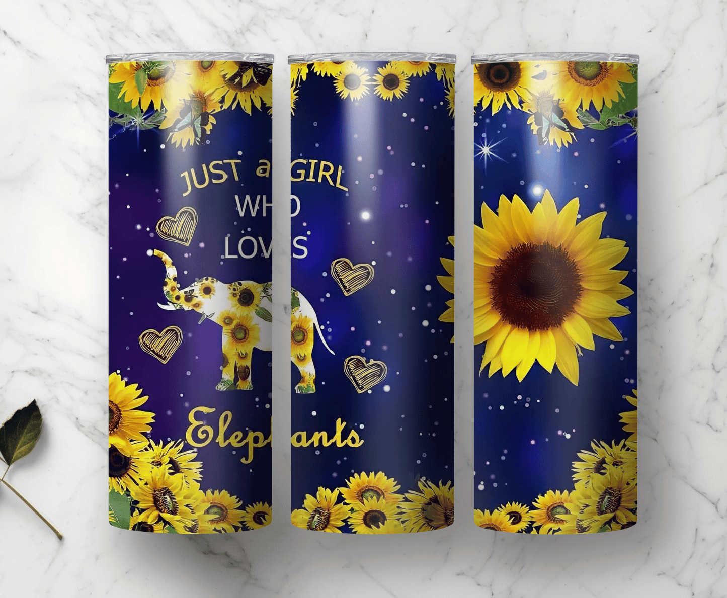 Sunflower Elephant | Sublimation Tumbler Transfer - Griffin Expressions