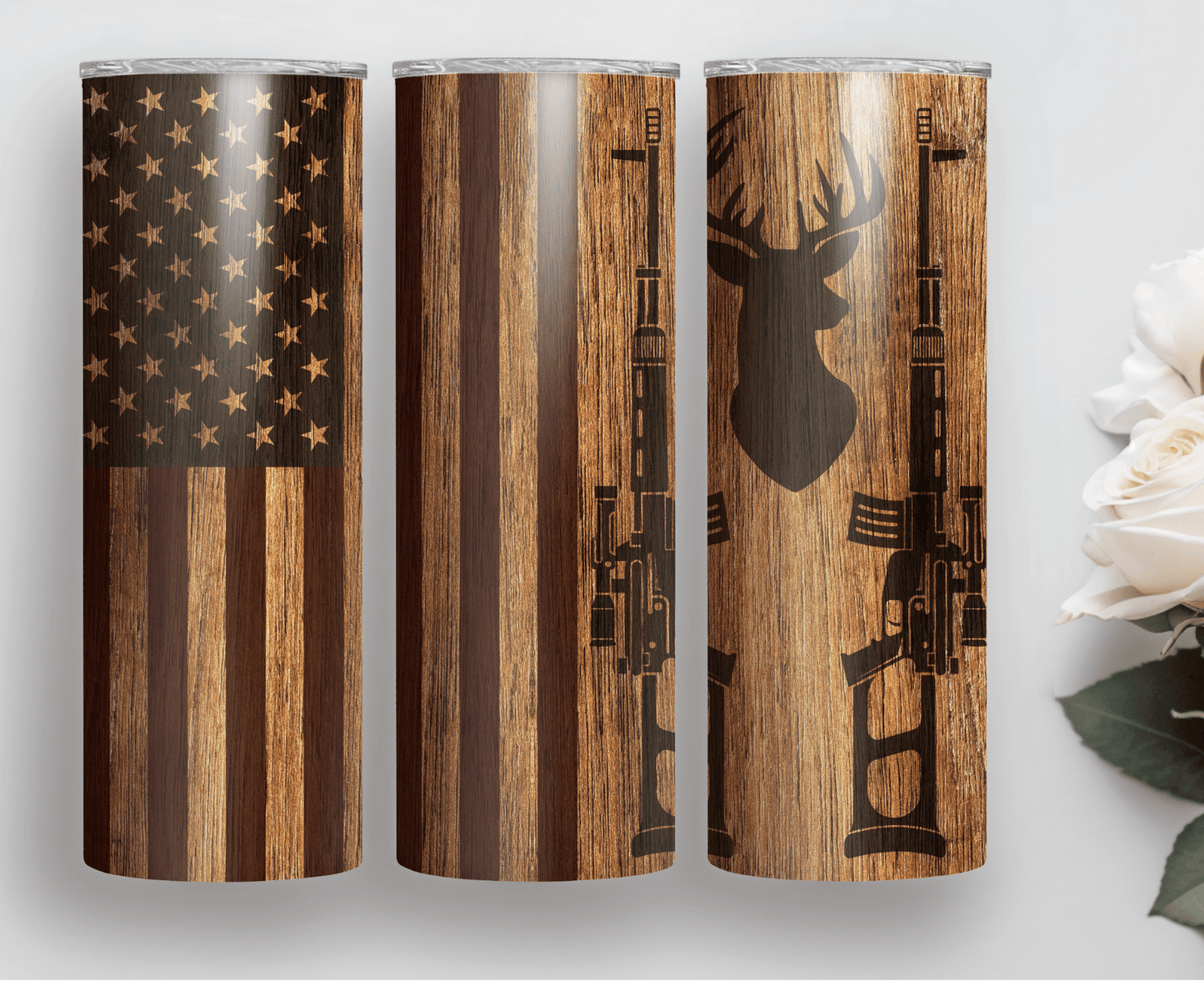 Flag Deer | Sublimation Tumbler Transfer - Griffin Expressions