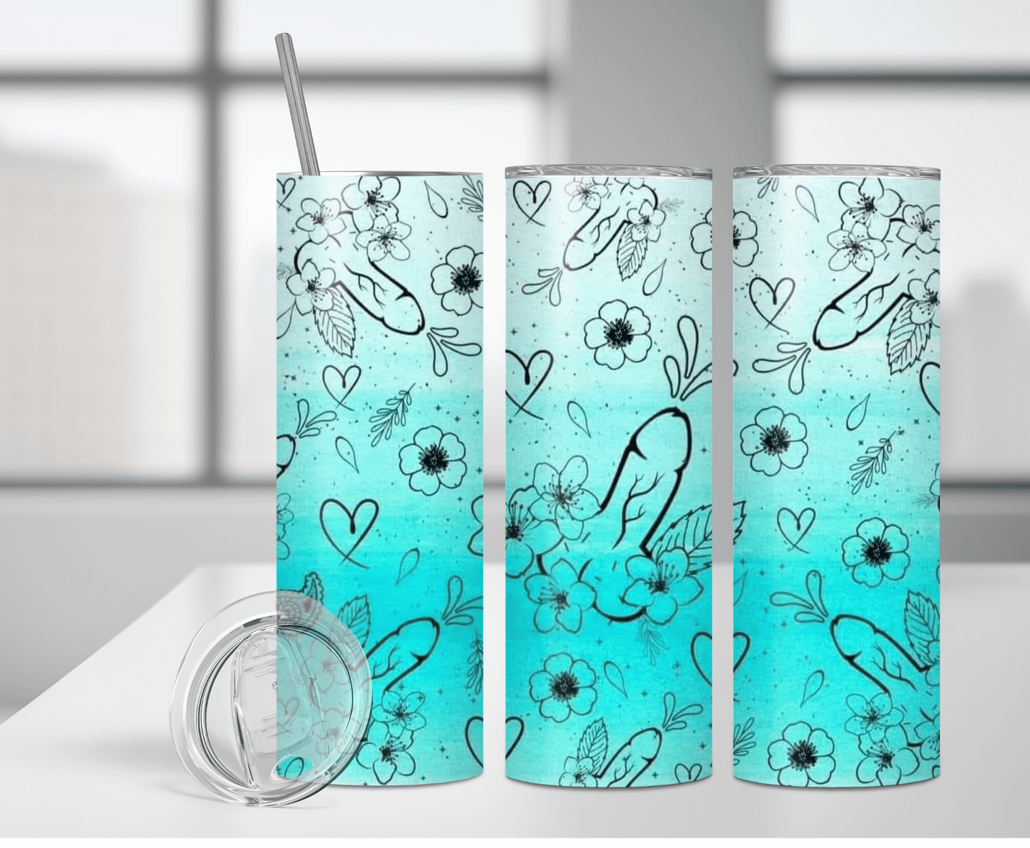 Floral Penis | Sublimation Tumbler Transfer - Griffin Expressions
