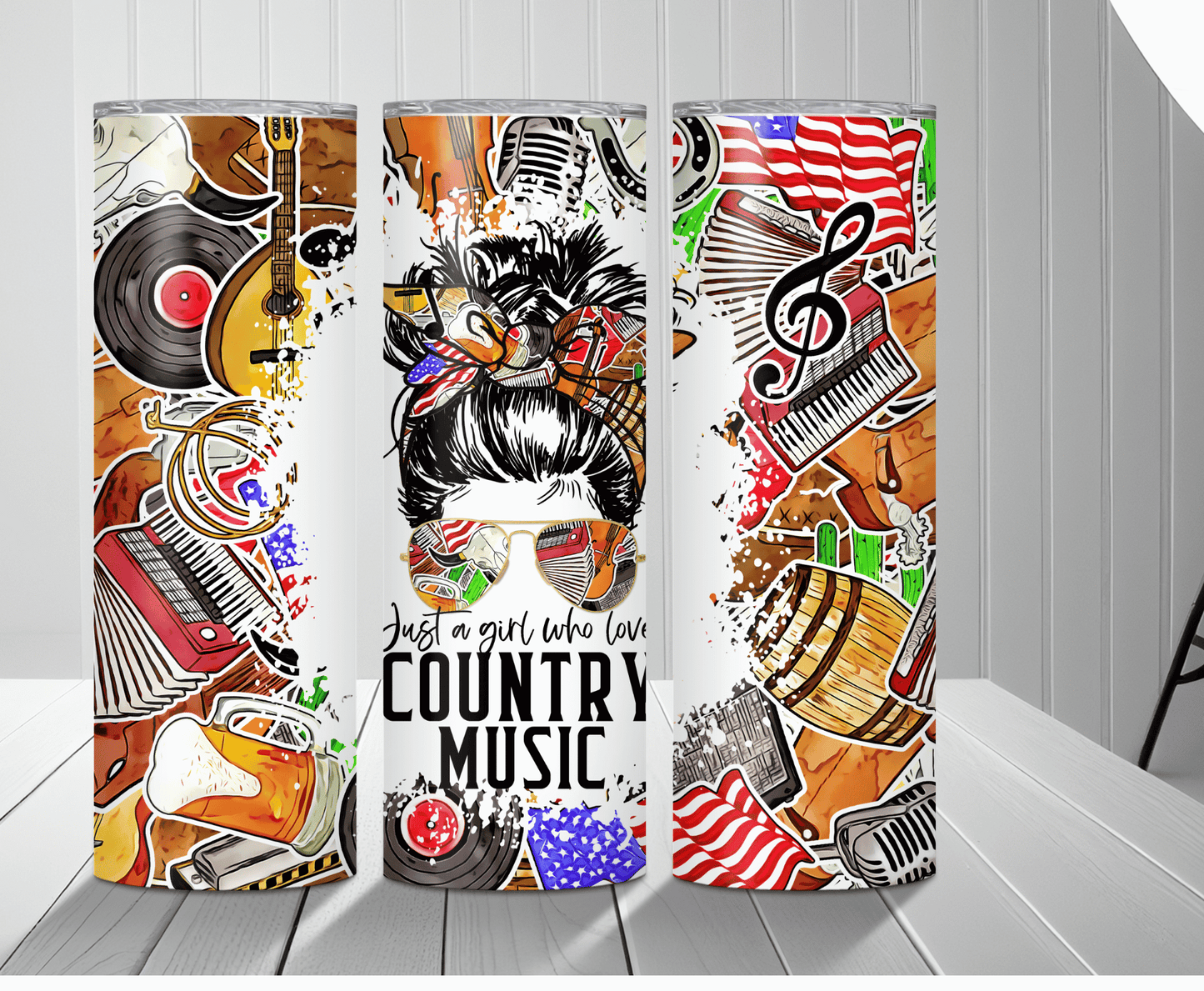 Messy Bun Country Music | Sublimation Tumbler Transfer - Griffin Expressions