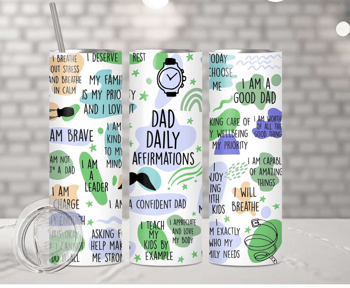 Dad Affirmations | Sublimation Tumbler Transfer - Griffin Expressions