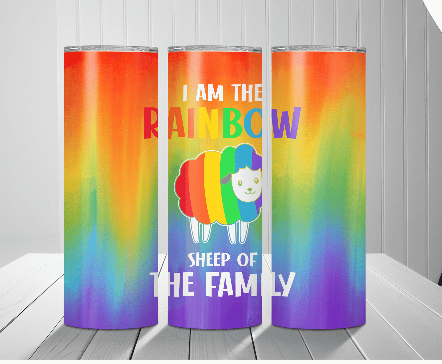 Rainbow Sheep Of The Family | Sublimation Tumbler Transfer - Griffin Expressions