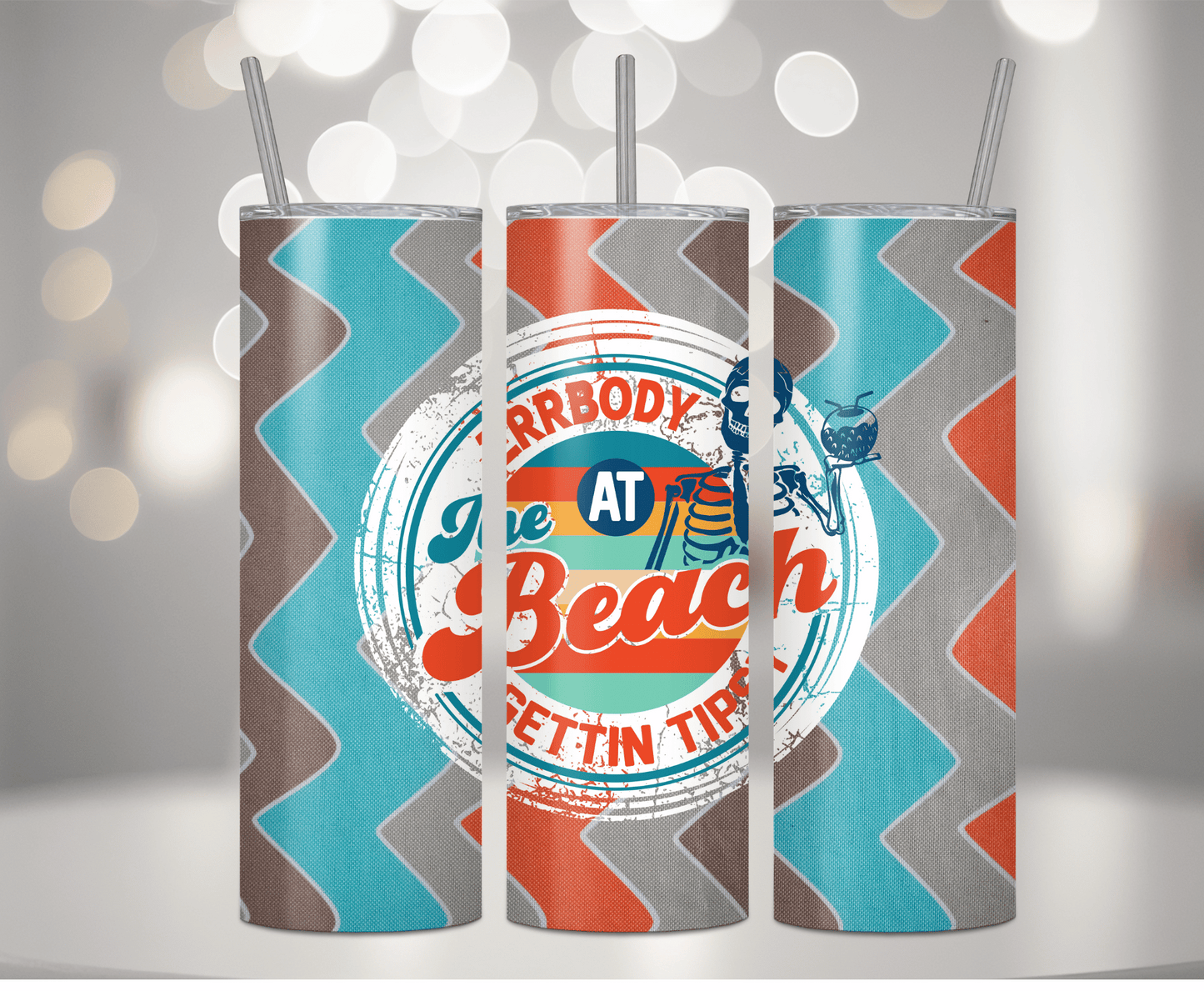 Errbody At The Beach Gettin Tipsy | Sublimation Tumbler Transfer - Griffin Expressions